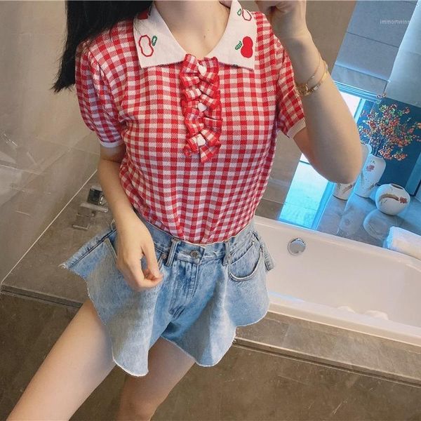 2020 new summer women sweater fashion ruffles turn-down collar knitted short sleeve plaid pullovers casual tee casual female1, White;black
2020 new summer women sweater fashion ruffles turn-down collar knitted short sleeve plaid pullovers casual tee casual female1, White;black