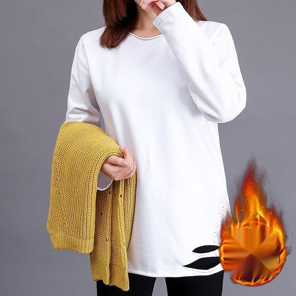 women's t- with holes coat t-shirt at the bottom in fall 2019 easy to wear and bottom up shirt medium and long cotton long sleeve ir, White
women's t- with holes coat t-shirt at the bottom in fall 2019 easy to wear and bottom up shirt medium and long cotton long sleeve ir, White