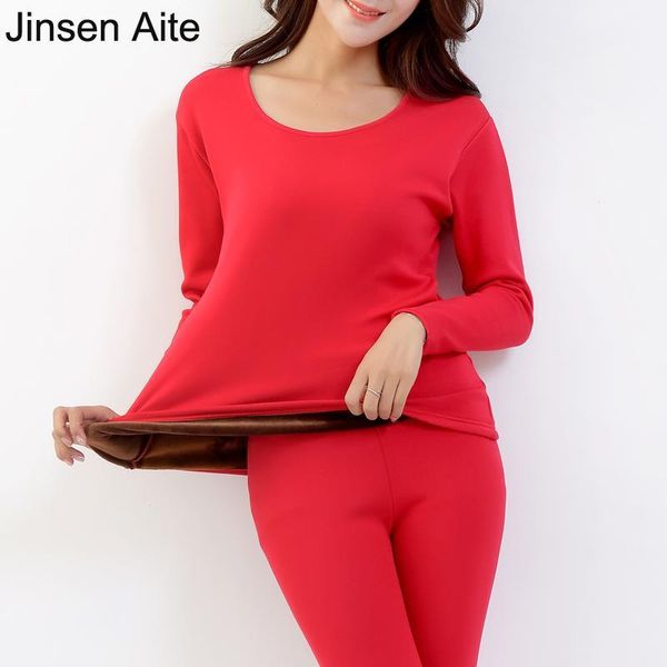 jinsen aite cotton plus size xxl-5xl warm thick fleece women's long johns sets casual solid winter femme thermal underwear js6401, Black;red
jinsen aite cotton plus size xxl-5xl warm thick fleece women's long johns sets casual solid winter femme thermal underwear js6401, Black;red