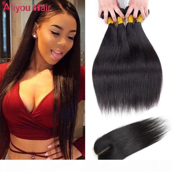 lace closure with 4 bundles brazilian human hair weaves malaysian indian peruvian straight virgin hair grade 8a brazillian hair closures, Black;brown 
lace closure with 4 bundles brazilian human hair weaves malaysian indian peruvian straight virgin hair grade 8a brazillian hair closures, Black;brown