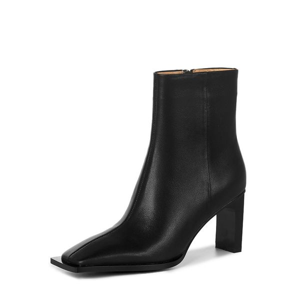 new arrival 2021 feminine fashion genuine high heels thick toe solid boots vgn5, Black
new arrival 2021 feminine fashion genuine high heels thick toe solid boots vgn5, Black