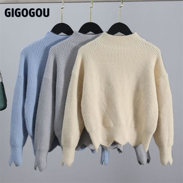 gigogou short coarse knit autumn winter sweater women knitted turtleneck pullovers solid cute crop female jumper pull femme 201223, White;black
gigogou short coarse knit autumn winter sweater women knitted turtleneck pullovers solid cute crop female jumper pull femme 201223, White;black