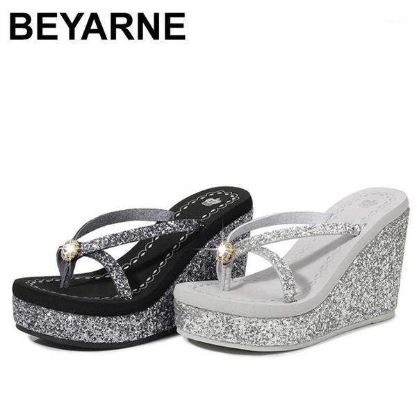 beyarnesummer platform women shoes beach sandals rhinestones sequins slope with flip flops breathable shiny wedges women1, Black
beyarnesummer platform women shoes beach sandals rhinestones sequins slope with flip flops breathable shiny wedges women1, Black