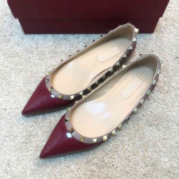 fashion real po women pumps lady red nude patent point toe studded spikes shoes pumps flats stiletto heels party, Black 
fashion real po women pumps lady red nude patent point toe studded spikes shoes pumps flats stiletto heels party, Black