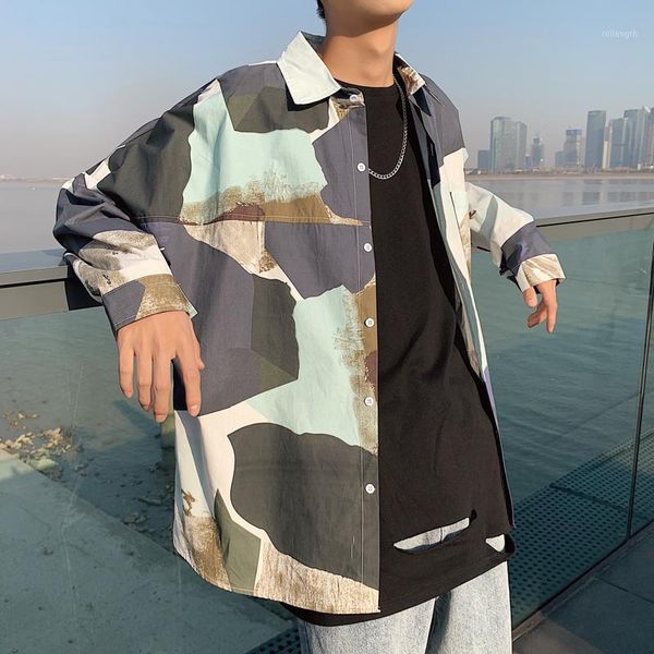 korean spring shirts 2020 new fashion patchwork men long sleeve blouse streetwear loose man shirts plus size1, White;black
korean spring shirts 2020 new fashion patchwork men long sleeve blouse streetwear loose man shirts plus size1, White;black