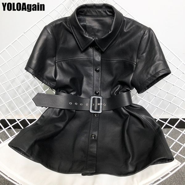 yoloagain women genuine leather jacket ladies single breasted short sleeve black real leather shirt 201030
yoloagain women genuine leather jacket ladies single breasted short sleeve black real leather shirt 201030