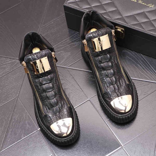 autumn spring and men ankle boots metal decoration luxury fashion high shoes flats male business sneakers, Black
autumn spring and men ankle boots metal decoration luxury fashion high shoes flats male business sneakers, Black
