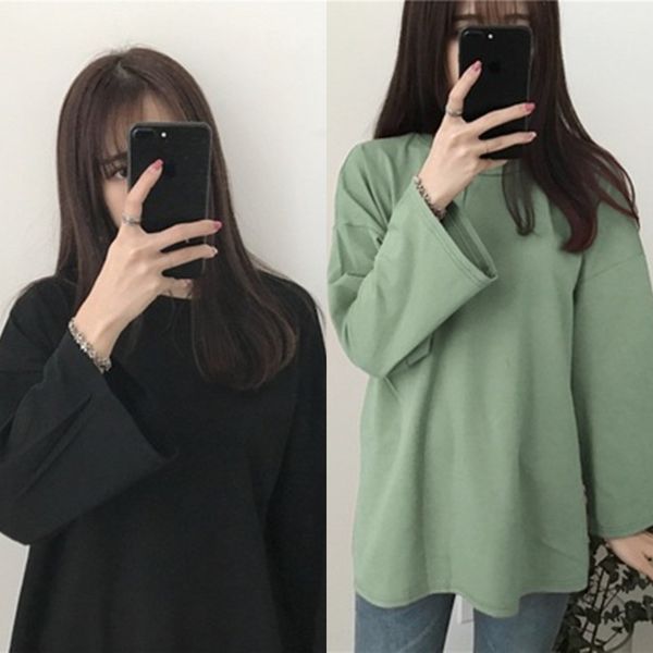 2019 solid color t- long sleeve t-shirt women's autumn new korean loose and versatile show thin bottomed shirt student 4tdf1, White
2019 solid color t- long sleeve t-shirt women's autumn new korean loose and versatile show thin bottomed shirt student 4tdf1, White