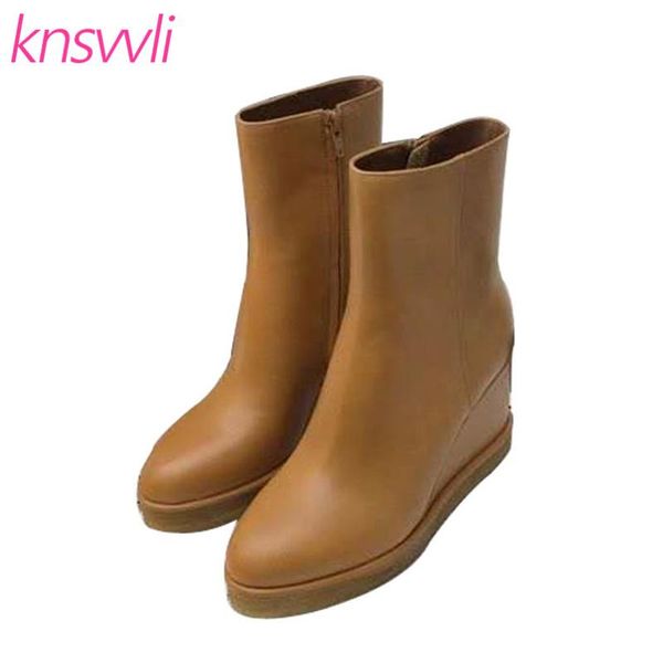 boots pointed toe brand shoes wedge high heel ankle women genuine leather winter runway woman designer knight short, Black
boots pointed toe brand shoes wedge high heel ankle women genuine leather winter runway woman designer knight short, Black
