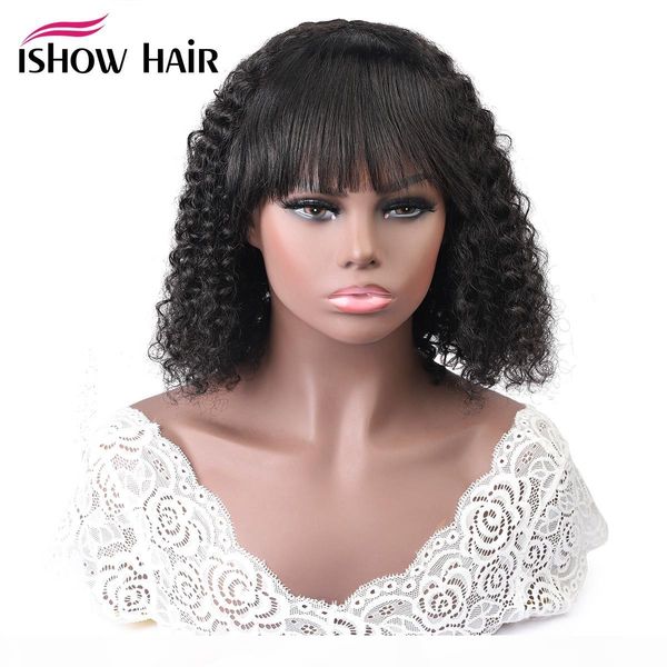 ishow brazilian kinky curly bob wigs human hair wigs with bangs machine made wigs peruvian deep curly wave none lace wig indian malaysian, Black;brown
ishow brazilian kinky curly bob wigs human hair wigs with bangs machine made wigs peruvian deep curly wave none lace wig indian malaysian, Black;brown