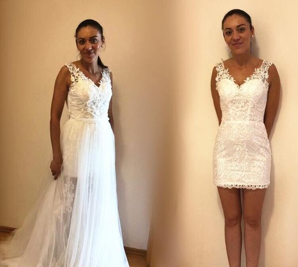 boho detachable train wedding dresses with overskirt removable skirt v neck sleeveless lace tulle bridal gowns custom size l175, White
boho detachable train wedding dresses with overskirt removable skirt v neck sleeveless lace tulle bridal gowns custom size l175, White