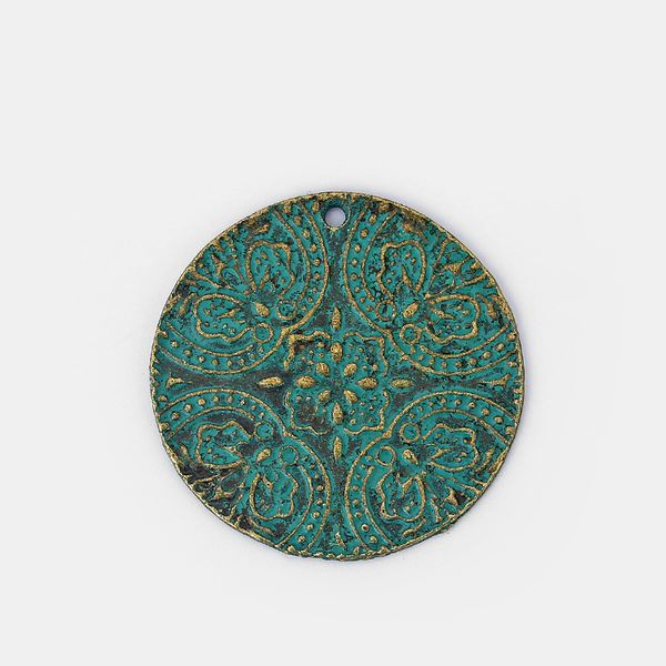 10pcs patina verdigris charms round carved flower pendant for necklace jewelry making findings 40x40mm, Silver
10pcs patina verdigris charms round carved flower pendant for necklace jewelry making findings 40x40mm, Silver
