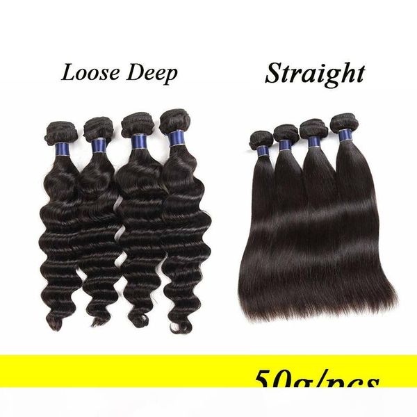 8a loose deep hair bundles peruvian malaysian indian cambodian brazilian straight human hair weaves double weft hair extensions 50g pcs, Black
8a loose deep hair bundles peruvian malaysian indian cambodian brazilian straight human hair weaves double weft hair extensions 50g pcs, Black