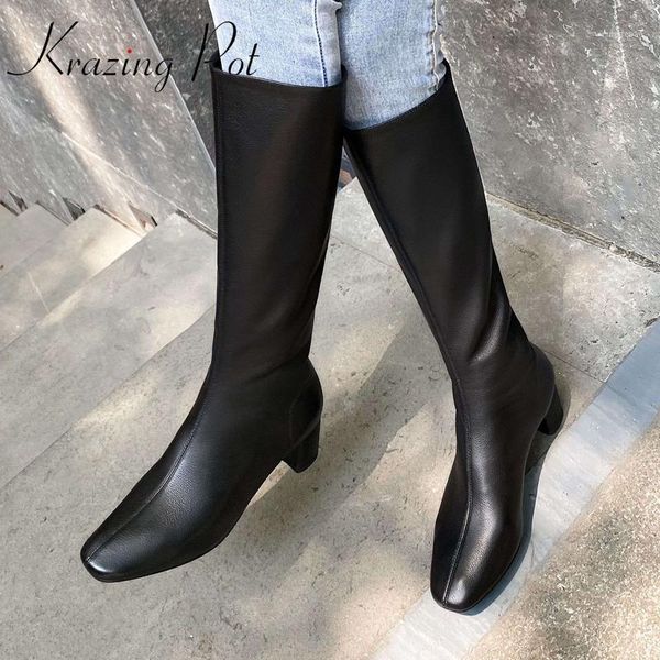 boots krazing pot genuine leather square toe high heel classic colors simple style winter shoes young lady dating knee-high l271, Black
boots krazing pot genuine leather square toe high heel classic colors simple style winter shoes young lady dating knee-high l271, Black