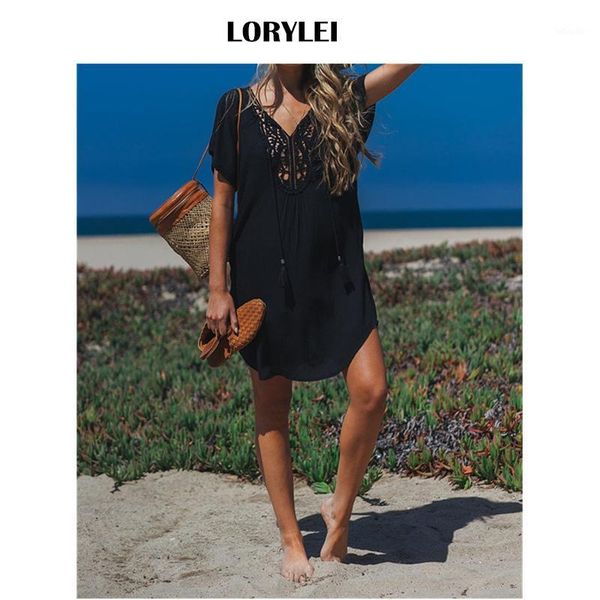 cover-ups 2021 hollow out v-neck mini beach dress summer women beachwear black cotton tunic swim suit cover up plus size sarongs n7101
cover-ups 2021 hollow out v-neck mini beach dress summer women beachwear black cotton tunic swim suit cover up plus size sarongs n7101