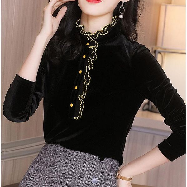 women's spring autumn style blouses shirt women's turtleneck button embroidery long sleeve elegant slim dd9037, White
women's spring autumn style blouses shirt women's turtleneck button embroidery long sleeve elegant slim dd9037, White