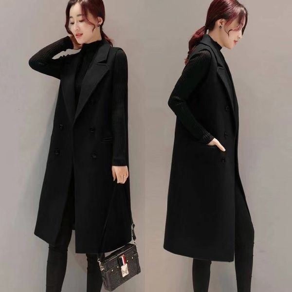 2021 new winter fashion women's vests single tempered breasted without sleeves wool coat plus size 4xl y210 7yjm, Black;white
2021 new winter fashion women's vests single tempered breasted without sleeves wool coat plus size 4xl y210 7yjm, Black;white