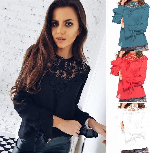 women blouse tunic long sleeve lace patchwork chiffon blouse office ladies solid hollow party blusas dropshipping 2020, White
women blouse tunic long sleeve lace patchwork chiffon blouse office ladies solid hollow party blusas dropshipping 2020, White