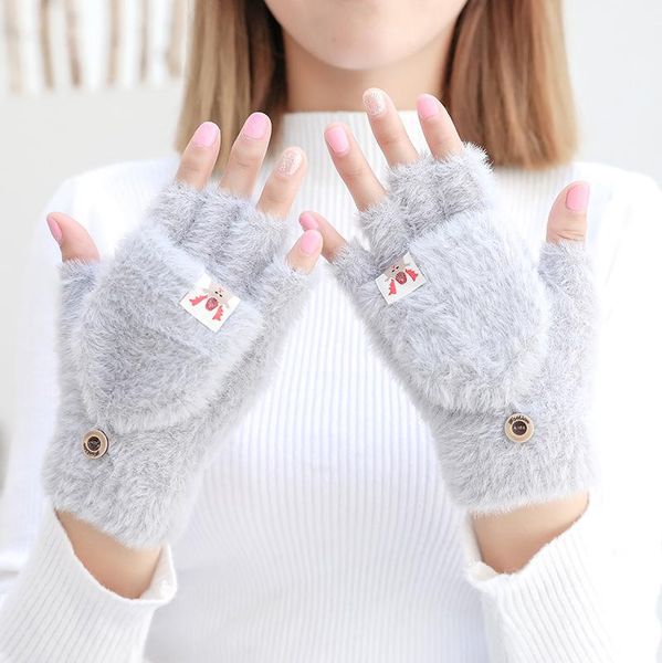 women' winter warm touch screen gloves cute lovely sensory fingerless gloves knitted fluff outdoor flip cover 1 pair, Blue;gray
women' winter warm touch screen gloves cute lovely sensory fingerless gloves knitted fluff outdoor flip cover 1 pair, Blue;gray