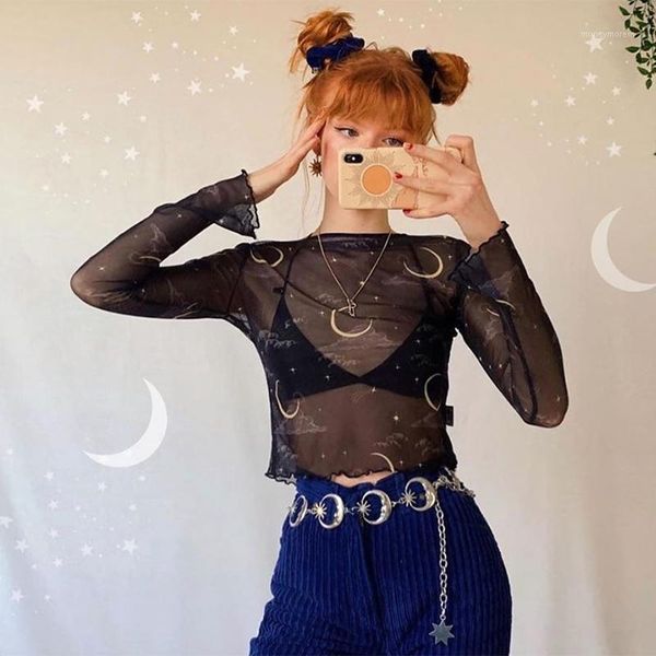 women's blouses & shirts long sleeve sun moon star printed shirt blouse women 2021 fashion ladies mesh see through, White
women's blouses & shirts long sleeve sun moon star printed shirt blouse women 2021 fashion ladies mesh see through, White