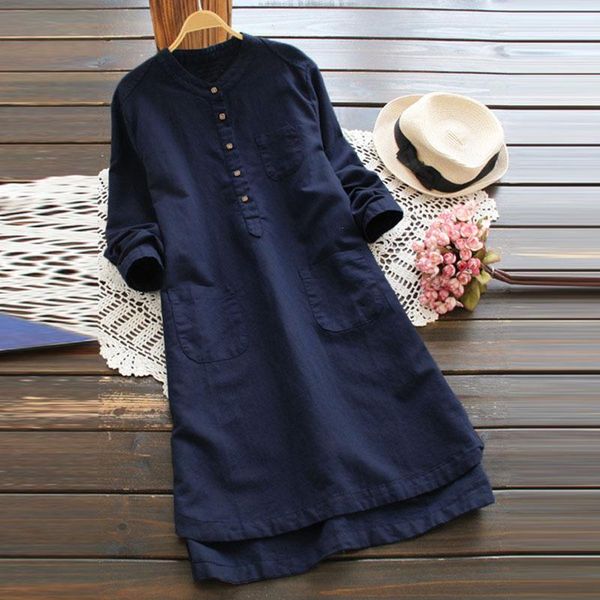 2020 zanzea elegatn women autumn long sleeve pockets buttons casual mini vestidos cotton linen solid work shirt dress plus size1, Black;gray
2020 zanzea elegatn women autumn long sleeve pockets buttons casual mini vestidos cotton linen solid work shirt dress plus size1, Black;gray