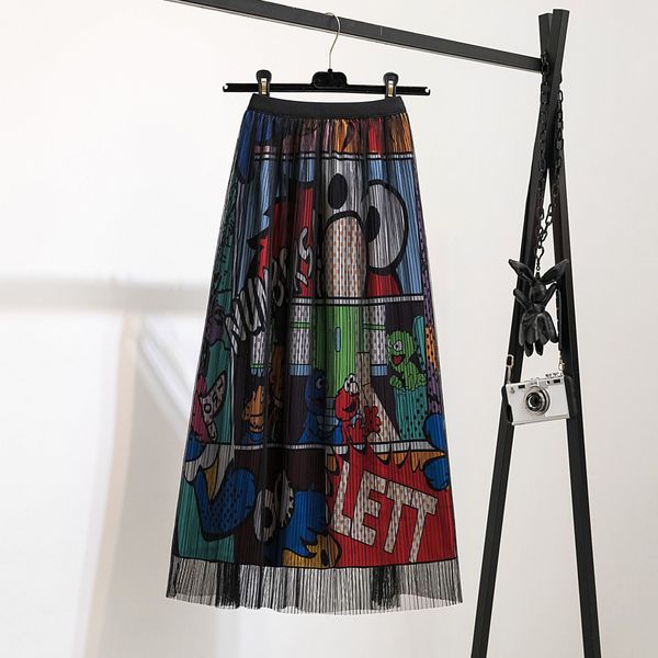 2020 new cartoon print mesh mesh pleated women skirt high waist harajuku autumn winter midi woman skirts korean fashion clothing y1214, Black
2020 new cartoon print mesh mesh pleated women skirt high waist harajuku autumn winter midi woman skirts korean fashion clothing y1214, Black