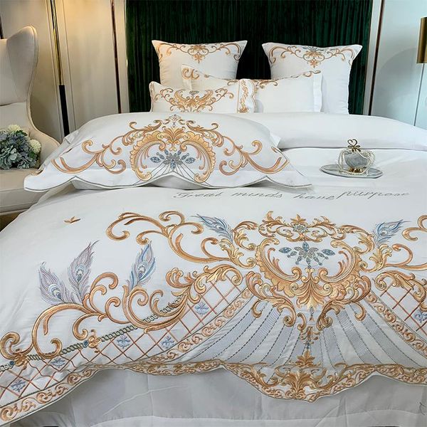 bedding sets luxury gold embroidery breathable silk cotton set double cover duvet textile linen bed king home pillowcases
bedding sets luxury gold embroidery breathable silk cotton set double cover duvet textile linen bed king home pillowcases