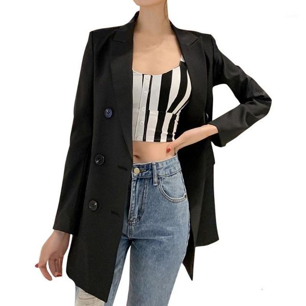vrouwen elegant office casual blazers solid single breasted notched losse blazers jassen streetwear blazer longo feminino z08141, White;black
vrouwen elegant office casual blazers solid single breasted notched losse blazers jassen streetwear blazer longo feminino z08141, White;black