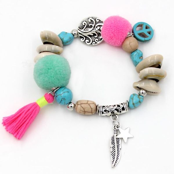 boho bracelets for women new fashion handmade jewelry shell stone alloy bead strand bracelet, Black
boho bracelets for women new fashion handmade jewelry shell stone alloy bead strand bracelet, Black