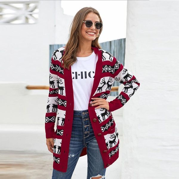 cardigan women's sweaters christmas casual v neck jacket cardigan long-sleeved knitted sweater women's clothing sp1121, White
cardigan women's sweaters christmas casual v neck jacket cardigan long-sleeved knitted sweater women's clothing sp1121, White