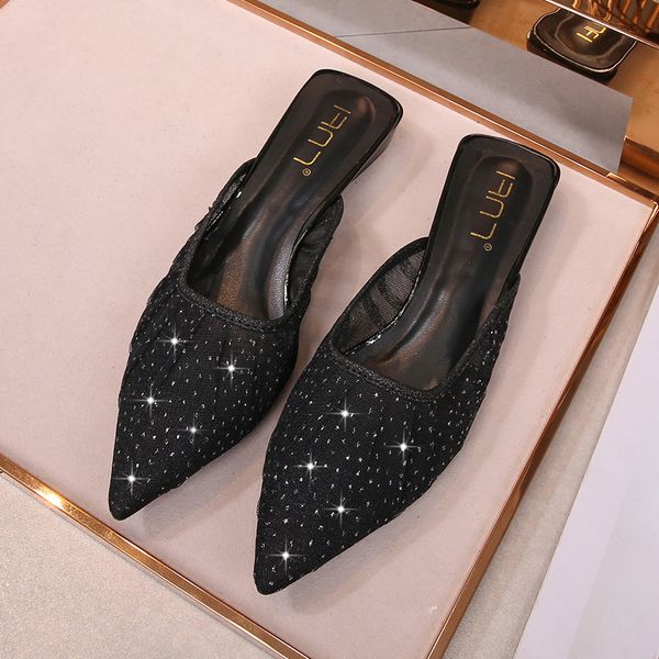 2021 new half women's bodysuit sack breeches crocheted head pointed thick heel wide mouth fat slippers oyk3, Black
2021 new half women's bodysuit sack breeches crocheted head pointed thick heel wide mouth fat slippers oyk3, Black