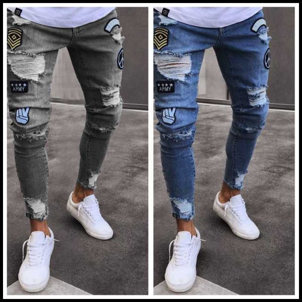 men's jeans 2021 fashion ripped street trendy casual denim pencil pants young male cowboy trousers global drop, Blue
men's jeans 2021 fashion ripped street trendy casual denim pencil pants young male cowboy trousers global drop, Blue