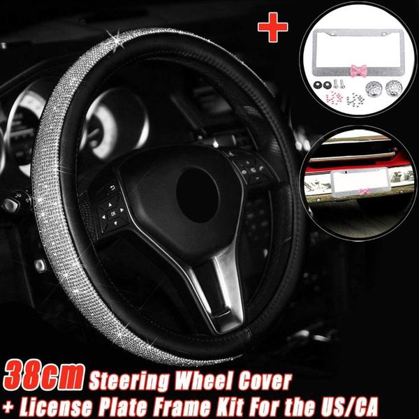 for the us/ca 15'' 38cm leather car auto steering wheel cover with crystal rhinestone + license plate frame kit
for the us/ca 15'' 38cm leather car auto steering wheel cover with crystal rhinestone + license plate frame kit