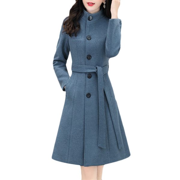 new autumn winter woolen women long korean thicken warm wool coat jacket blue women's single-breasted casual overcoat f992, Black
new autumn winter woolen women long korean thicken warm wool coat jacket blue women's single-breasted casual overcoat f992, Black