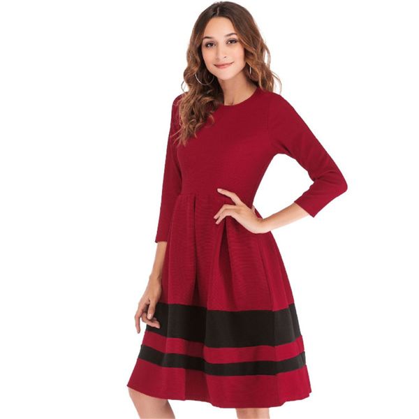 2021 new striped line party dress around the neck three quarters high waist sleeves zipper ladies'dress office ladies streetwear yi6v, Black;gray
2021 new striped line party dress around the neck three quarters high waist sleeves zipper ladies'dress office ladies streetwear yi6v, Black;gray