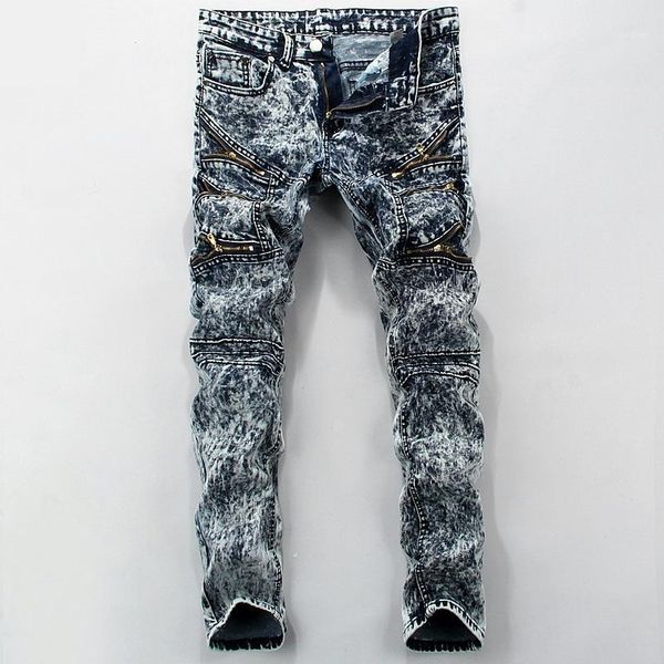 men's retro vintage straight jeans male casual long denim pants men fashion fake zipper slim fit printing trousers 514451, Blue
men's retro vintage straight jeans male casual long denim pants men fashion fake zipper slim fit printing trousers 514451, Blue