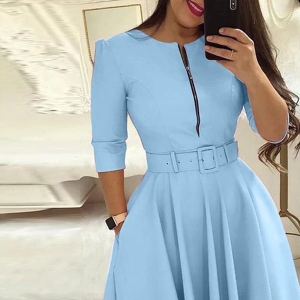 38 womens dress fashion womens fashion round neck solid color quarter sleeve dress party dress, Black;gray
38 womens dress fashion womens fashion round neck solid color quarter sleeve dress party dress, Black;gray