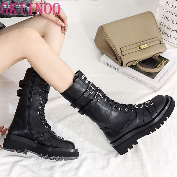 gktinoo genuine leather platform boots women 2020 buckle strap fashion casual mid calf boots ladies motorcycle women shoes1, Black
gktinoo genuine leather platform boots women 2020 buckle strap fashion casual mid calf boots ladies motorcycle women shoes1, Black
