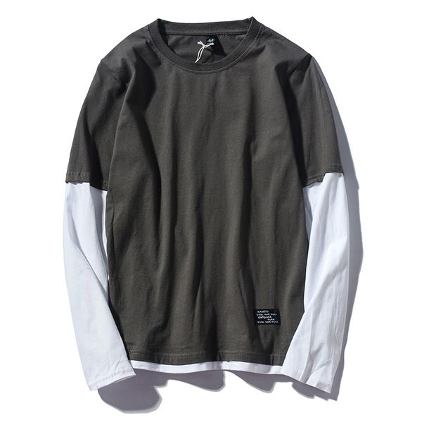 e-baihui 2021 solid color long sleeve t-shirt men's spring autumn korean leisure student's two-piece round neck fashion base coat, White;black
e-baihui 2021 solid color long sleeve t-shirt men's spring autumn korean leisure student's two-piece round neck fashion base coat, White;black