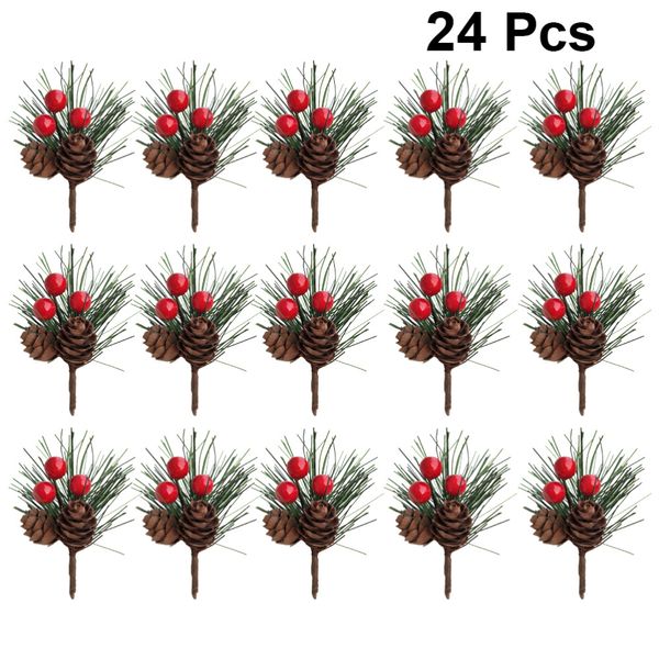 24 pcs artificial branches with pine cones lifelike christmas decoration ornament xmas tree hanging pendant
24 pcs artificial branches with pine cones lifelike christmas decoration ornament xmas tree hanging pendant