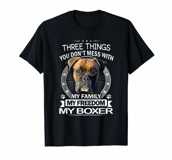 boxer dog tee t shirt three things you dont mess with funny tee t-shirt fashion classic style sport hooded sweatshirt hoodie