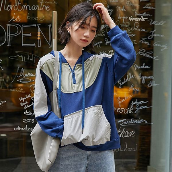 женская 2020 осень новой корейской версии дизайн чувство контраст цвета с капюшоном с длинным рукавом свободный hong kong стиль пальто пальт, Black
женская 2020 осень новой корейской версии дизайн чувство контраст цвета с капюшоном с длинным рукавом свободный hong kong стиль пальто пальт, Black