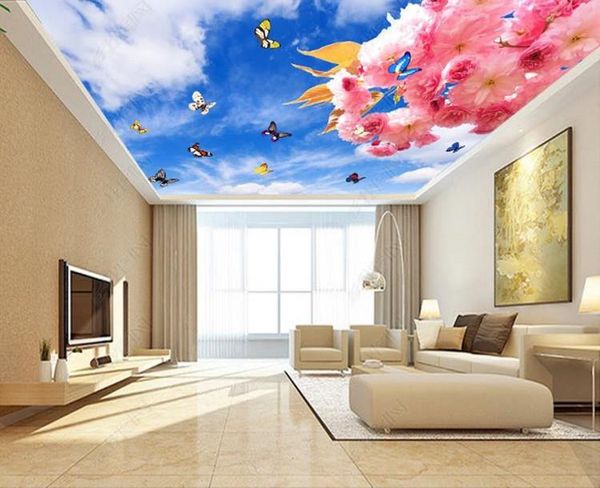 custom mural 3d beautiful cherry blossom blue sky and white cloud butterfly ceiling roof background wall murals home decoration
custom mural 3d beautiful cherry blossom blue sky and white cloud butterfly ceiling roof background wall murals home decoration