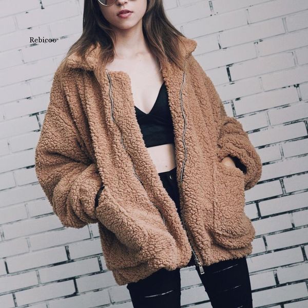 faux fur lambswool coat jacket women autumn winter new zipper turn-down collar outerwear with pocket casual camel hairy overcoat, Black
faux fur lambswool coat jacket women autumn winter new zipper turn-down collar outerwear with pocket casual camel hairy overcoat, Black
