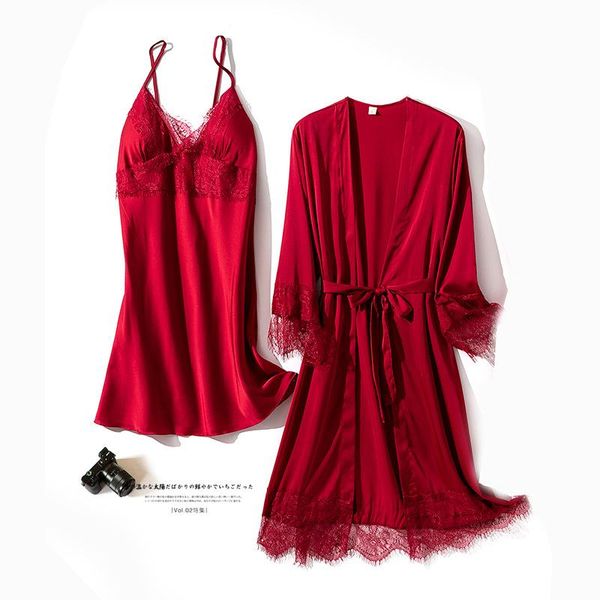 women's sleepwear gentle charming spring summer lace suspender nightgown suits 2pcs silk satin red ly married sweet time, Black;red
women's sleepwear gentle charming spring summer lace suspender nightgown suits 2pcs silk satin red ly married sweet time, Black;red