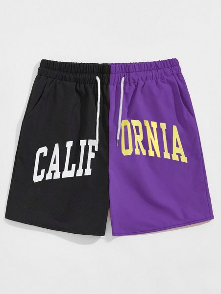 romwe guys colorblock letter graphic shorts a80q#, Black
romwe guys colorblock letter graphic shorts a80q#, Black