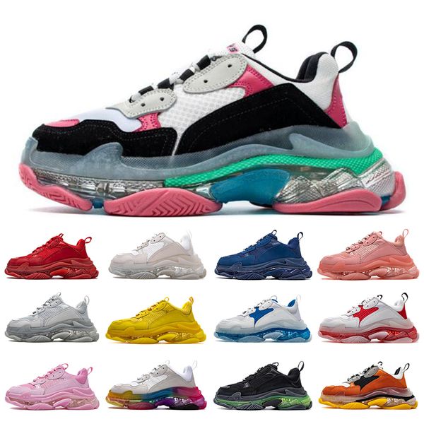 new men women 17fw triple s casual shoes crystal bottom men sneakers neon green black red old grandpa chaussures dad shoes 36-45 
new men women 17fw triple s casual shoes crystal bottom men sneakers neon green black red old grandpa chaussures dad shoes 36-45