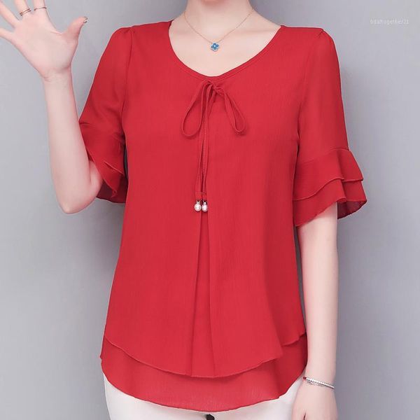 women's blouses & shirts womens summer casual ladies shirt 2021 elegant fake two pieces short sleeve v-neck chiffon loose blouse 1, White
women's blouses & shirts womens summer casual ladies shirt 2021 elegant fake two pieces short sleeve v-neck chiffon loose blouse 1, White