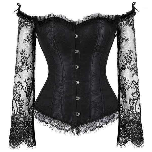 women's overbust corset with sleeves vintage victorian retro burlesque lace corset and bustiers vest fashion white black1, Black;white
women's overbust corset with sleeves vintage victorian retro burlesque lace corset and bustiers vest fashion white black1, Black;white