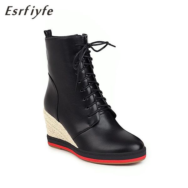 boots esrfiyfe women ankle ladies microfiber side zipper lace up female wedges heels round toe casual woman shoes, Black
boots esrfiyfe women ankle ladies microfiber side zipper lace up female wedges heels round toe casual woman shoes, Black